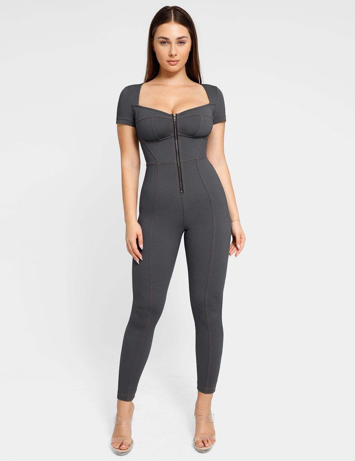 Popilush® Denim Shaper & Dress Built-In Shapewear Denim Bodysuit Or Dress Or Jumpsuit