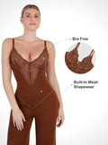 Popilush? Built-In Shapewear Lace  Thong Bodysuit Or Wide-Leg Jumpsuit Or Maxi Dress