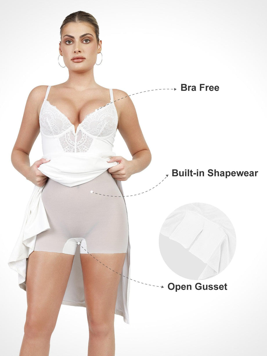 Smooth and Silky Bodysuit Shaper with Built-in Wire Bra and Sexy