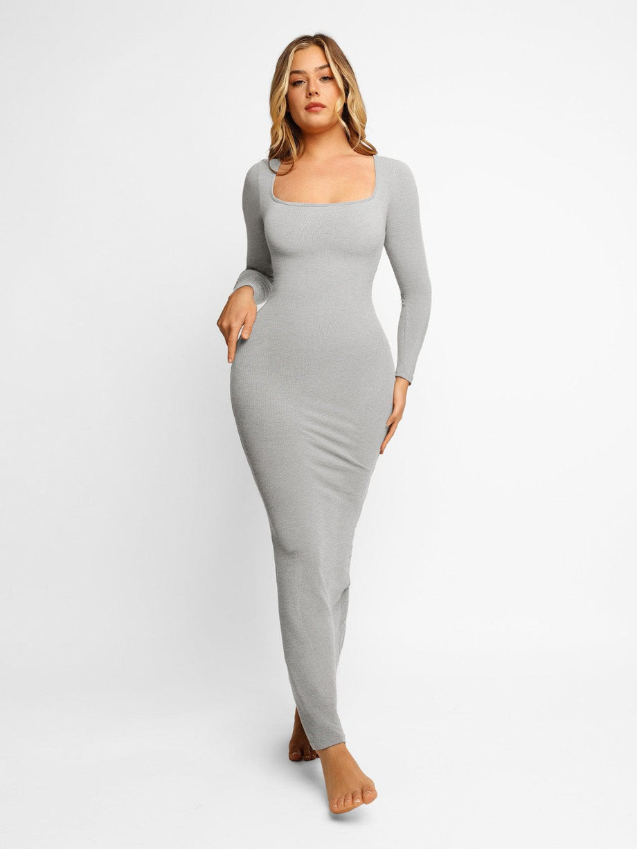 Popilush Long Sleeve Maxi Dress Try On, Style The Viral  Shapewear  Dress, Size XL Size 14