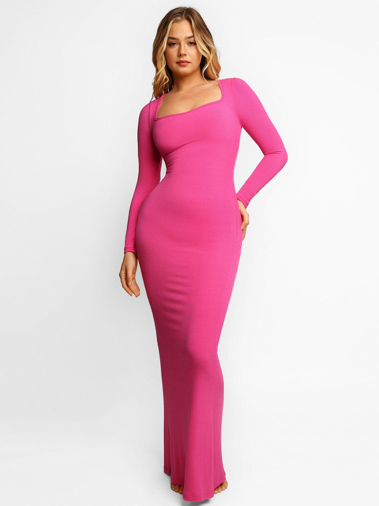 Chic Pink Maxi Dress - Long Sleeve Dress - Pink Bodycon Dress - Lulus
