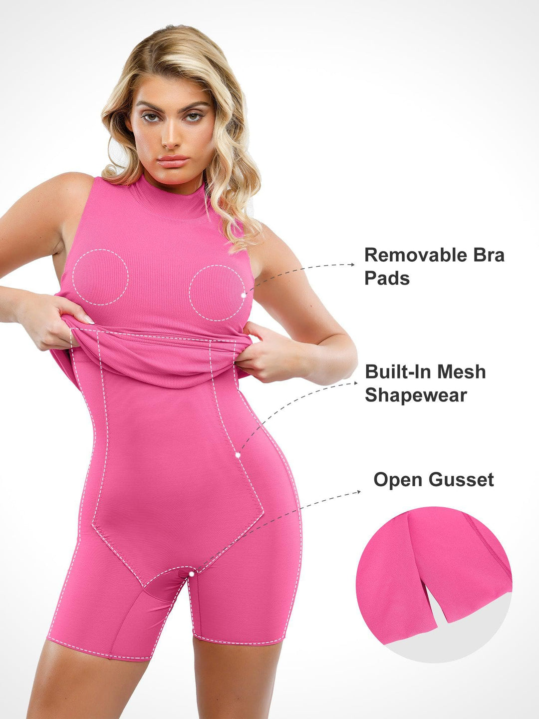 Popilush? Built-In Shapewear Mock Neck Modal Dresses