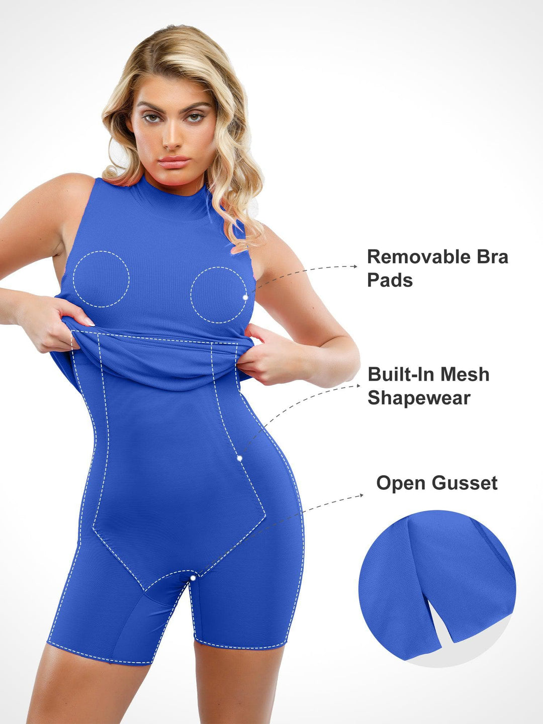 Popilush? Built-In Shapewear Mock Neck Modal Dresses