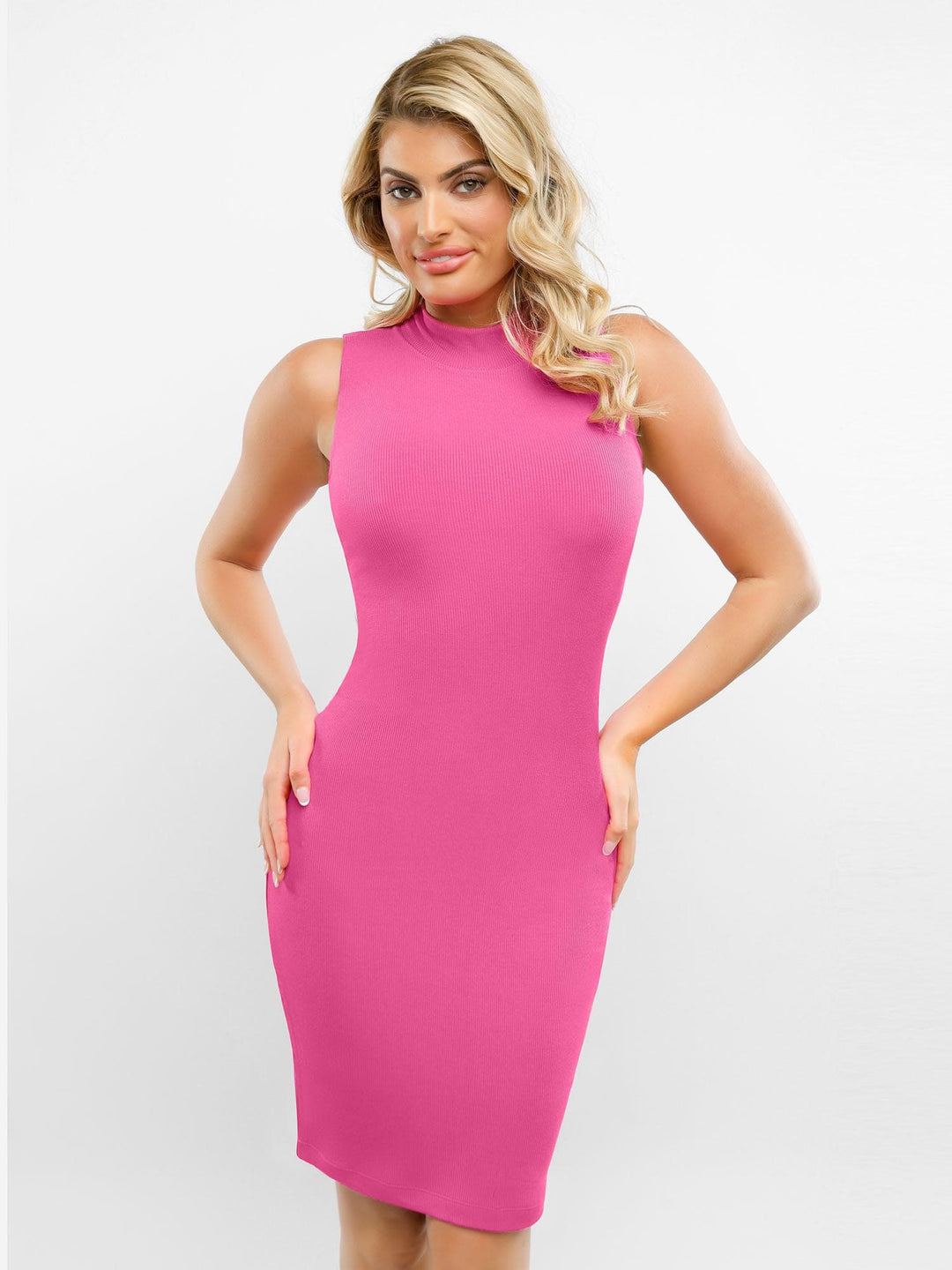 Popilush? Built-In Shapewear Mock Neck Modal Maxi Dress