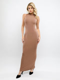 Popilush? Built-In Shapewear Mock Neck Modal Maxi Dress