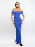 Popilush® Formal Bodycon Party Winter Dress Built-In Shapewear Off Shoulder Dresses