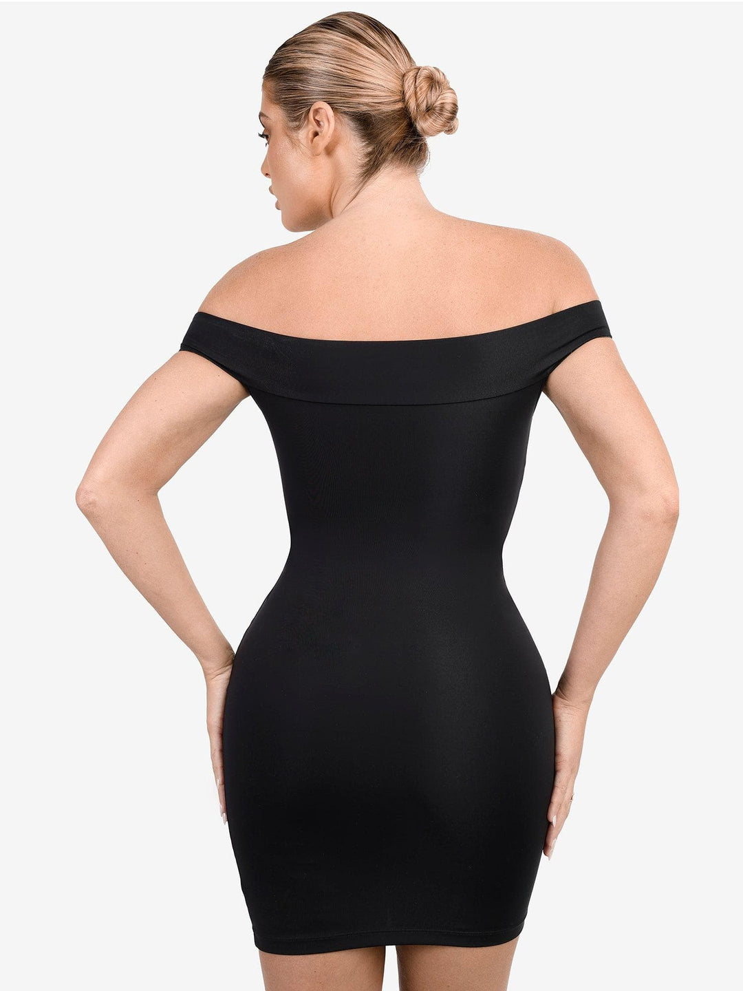 Popilush® Formal Bodycon Party Winter Dress Built-In Shapewear Off Shoulder Dresses