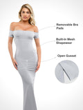 Popilush® Built-In Shapewear One Shoulder Maxi Dress