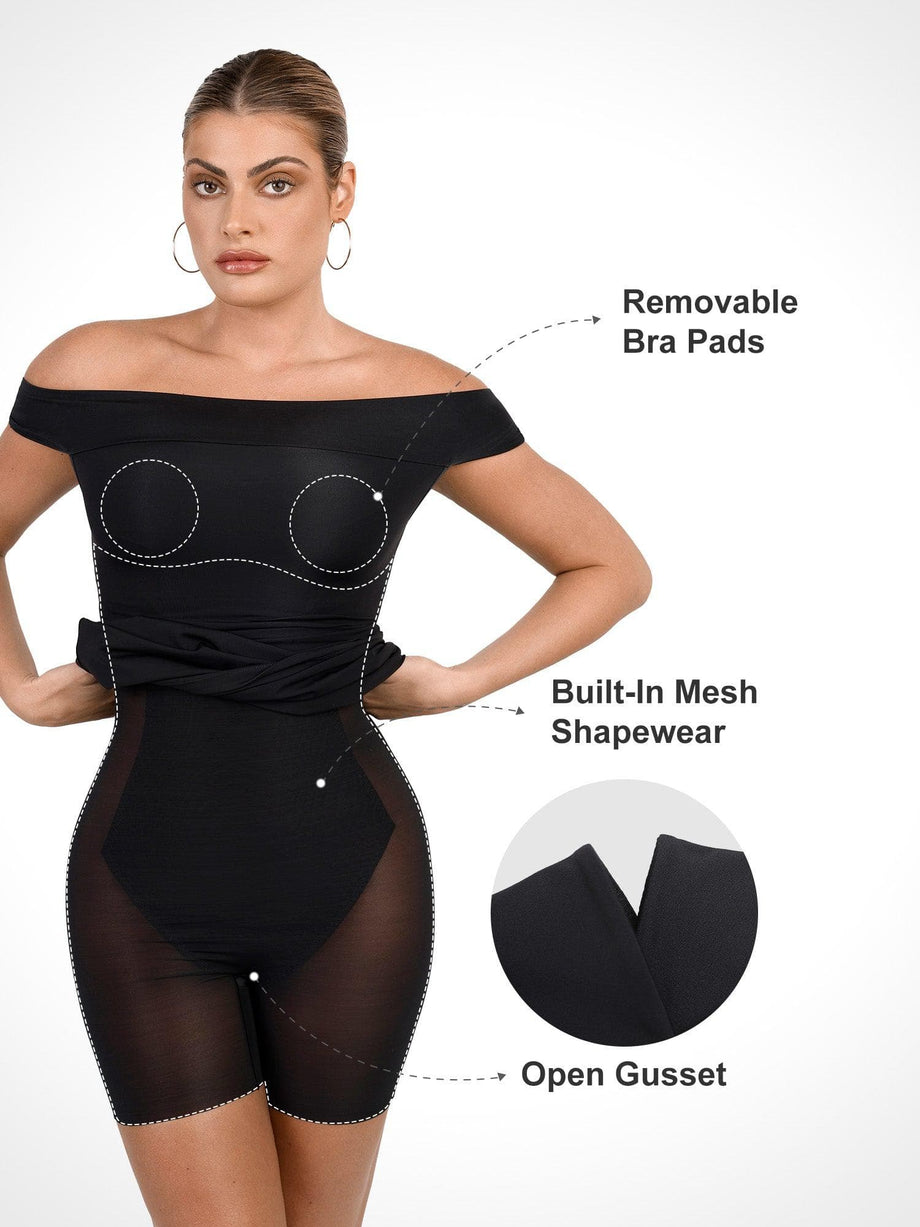Buy Popilush Shaper Dress Bodycon Maxi/Mini Built in Shapewear Bra