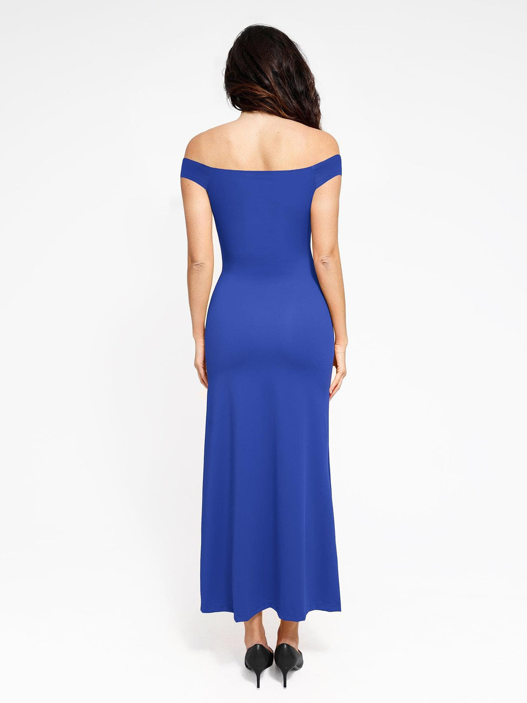 Popilush® Built-in Shapewear Off Shoulder Split Maxi Dress