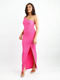 Popilush® Formal Bodycon Party Dress Built-In Shapewear One Shoulder Split Modal Maxi Dress