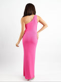 Popilush® Formal Bodycon Party Dress Built-In Shapewear One Shoulder Split Modal Maxi Dress