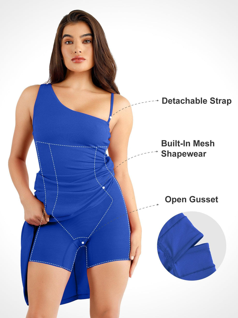 Built-In Shapewear One Shoulder Split Modal Maxi Dress – Popilush®CA