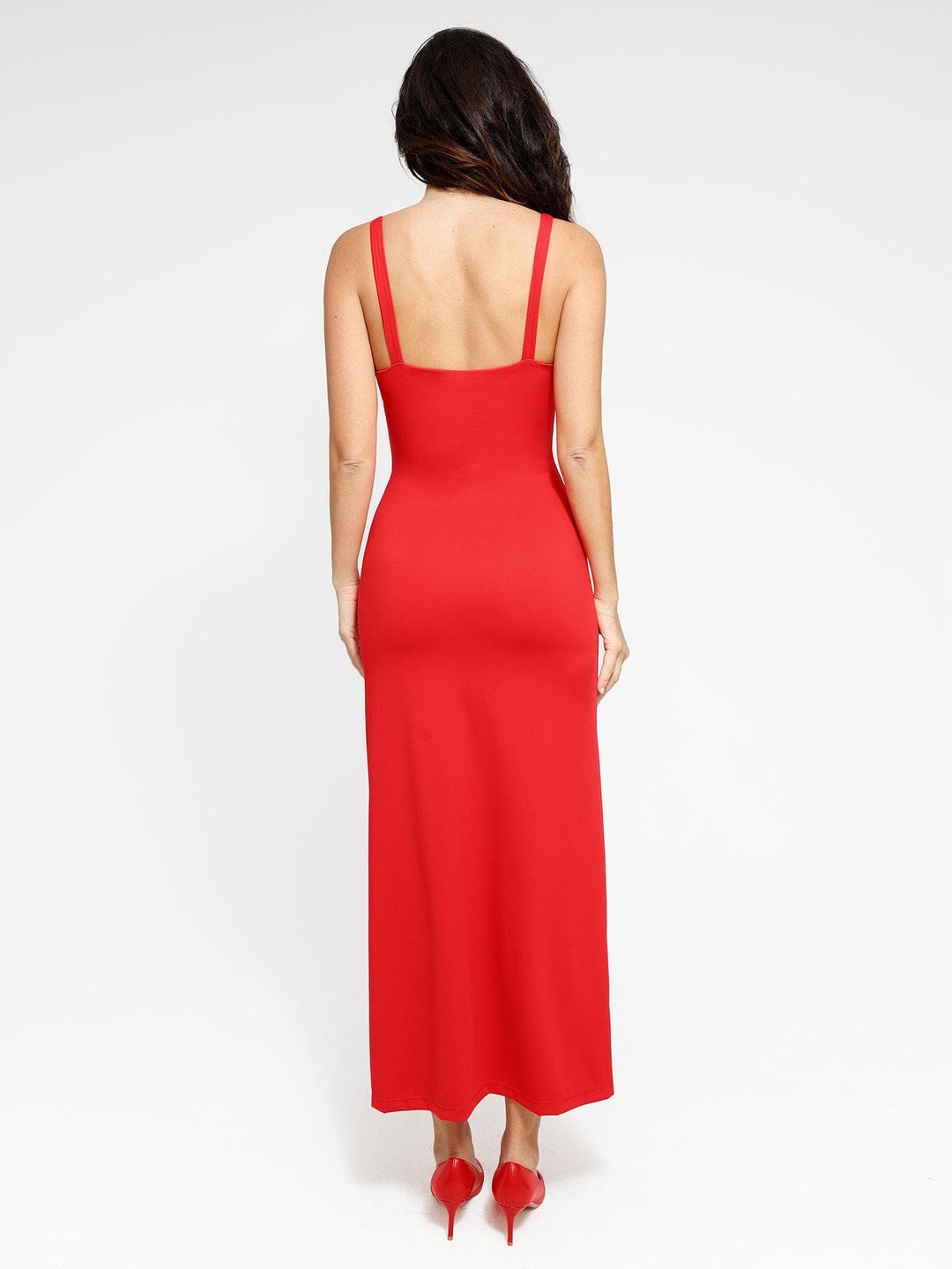 Popilush® Built-in Shapewear Ruched Slit Maxi Dress