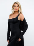 Popilush Long-Sleeve Cardigan 2 Piece Outfit Built-In Shapewear Sleeveless Maxi Dress Or Set