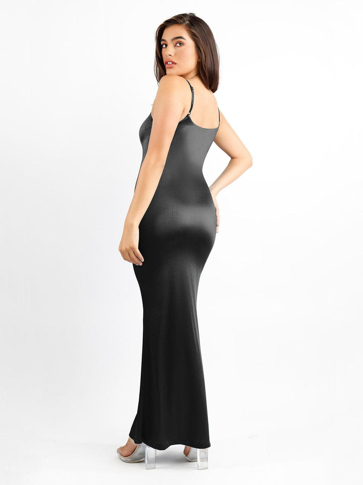 Popilush® Built-In Shapewear Slip Shine Maxi Dress