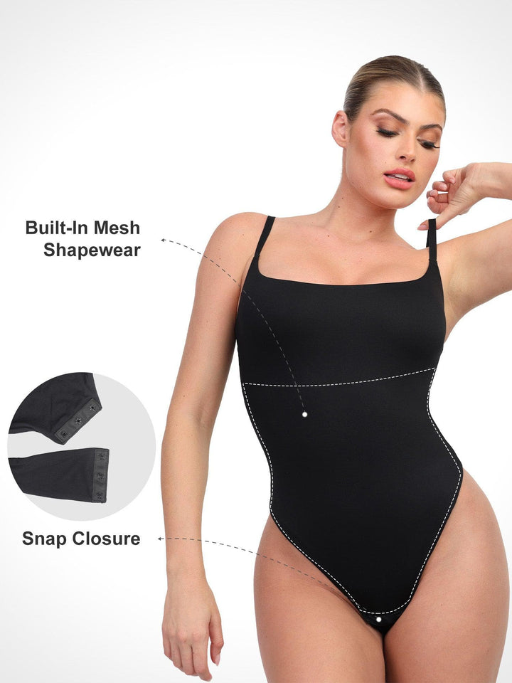 Popilush® CloudSense Soft High-Cut Shapewear Thong Bodysuit