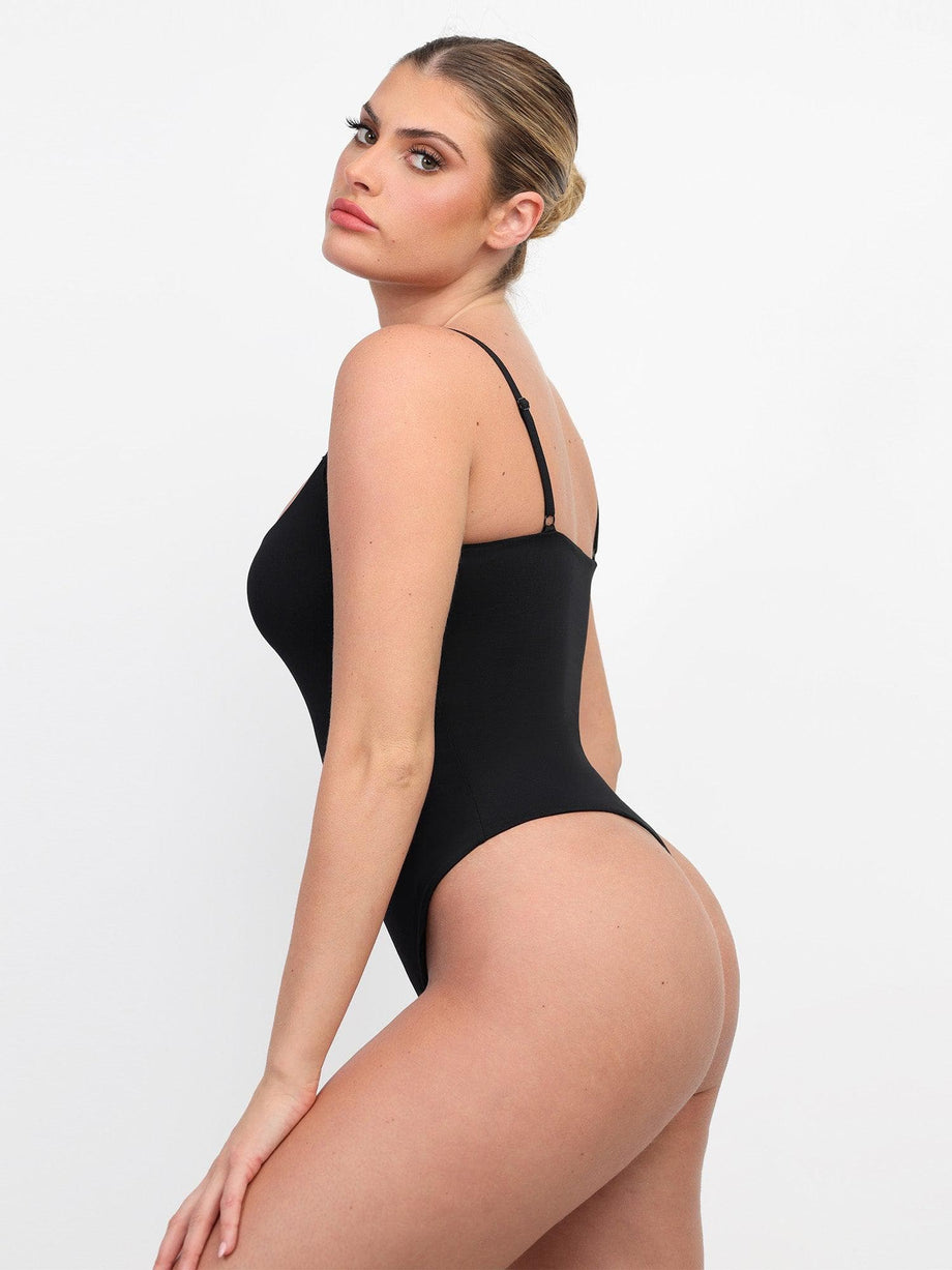 Shop Black Spaghetti Strap Bodysuit with great discounts and