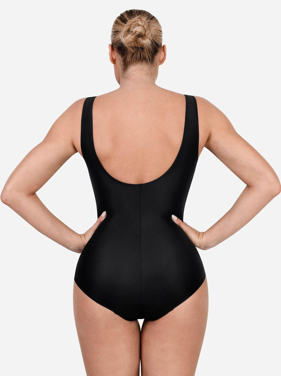 One Piece Swimsuits Women Bathing Suit V Neck Swimwear Tummy Control  Monokini Sexy Backless Swimming Suits 