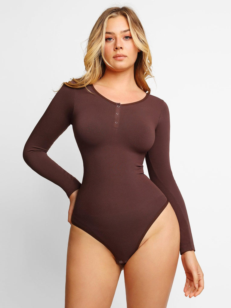 Wholesale Women's Long Sleeve Body Shaping Seamless Bodysuit