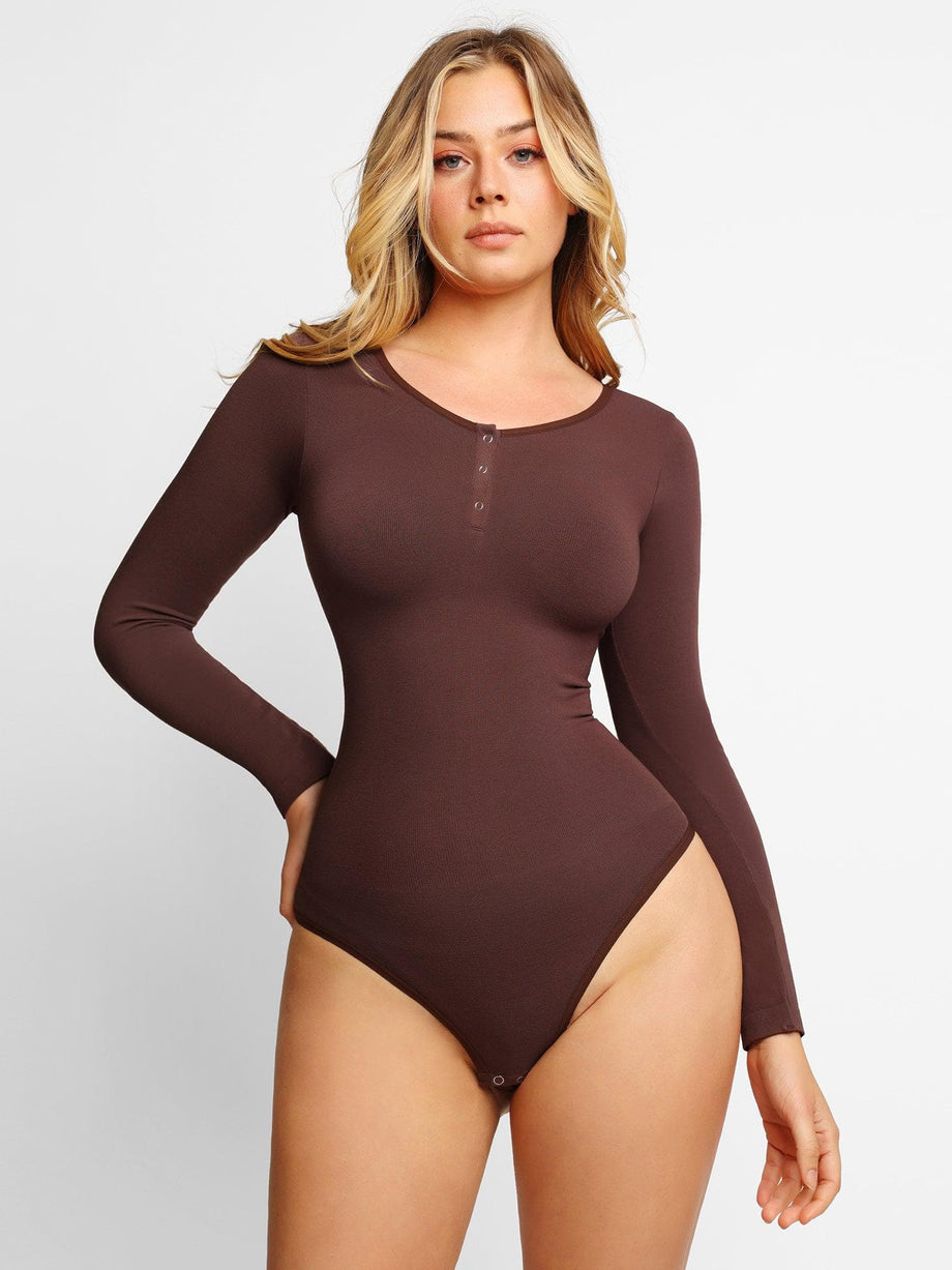 Seamless Long Sleeve Tummy-Toning Bodysuit – BoldShapeWear