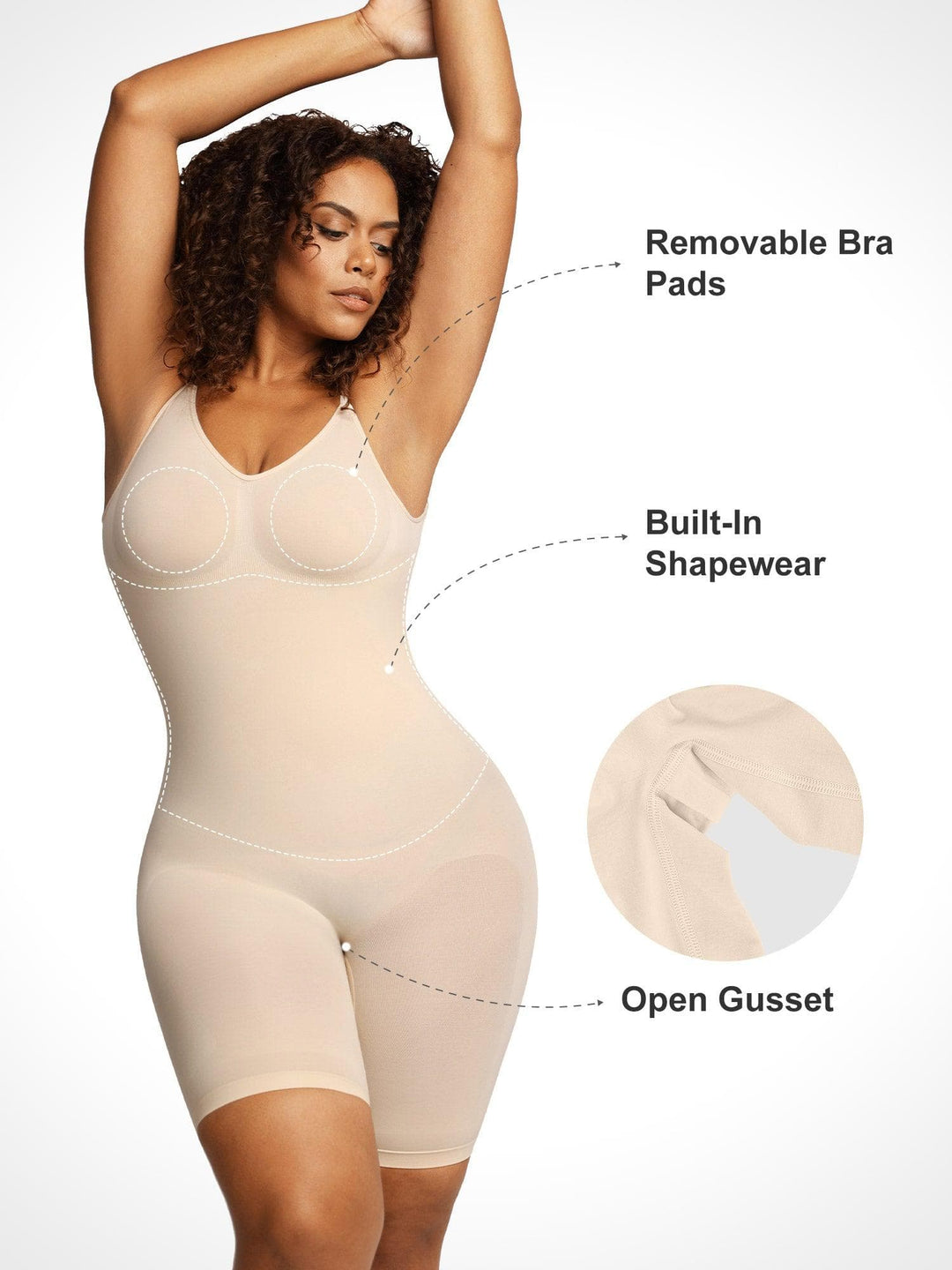 Popilush® Mid-Thigh Body Shaper Jumpsuit Full Confidence Slimming Bodysuits