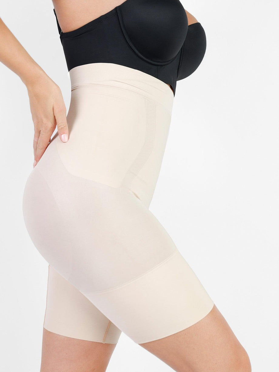 Spanx Shaping Satin Mid-thigh Short In Cream