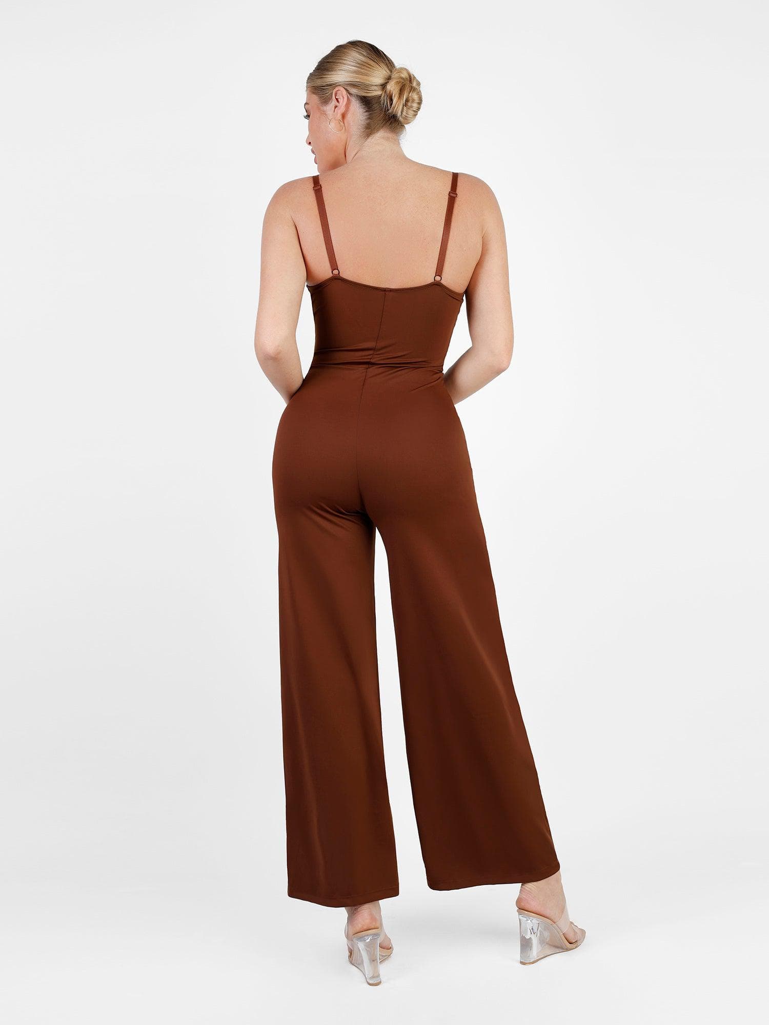Sexy tight-fitting open-back V-neck camisole jumpsuit – CCFITSOUL