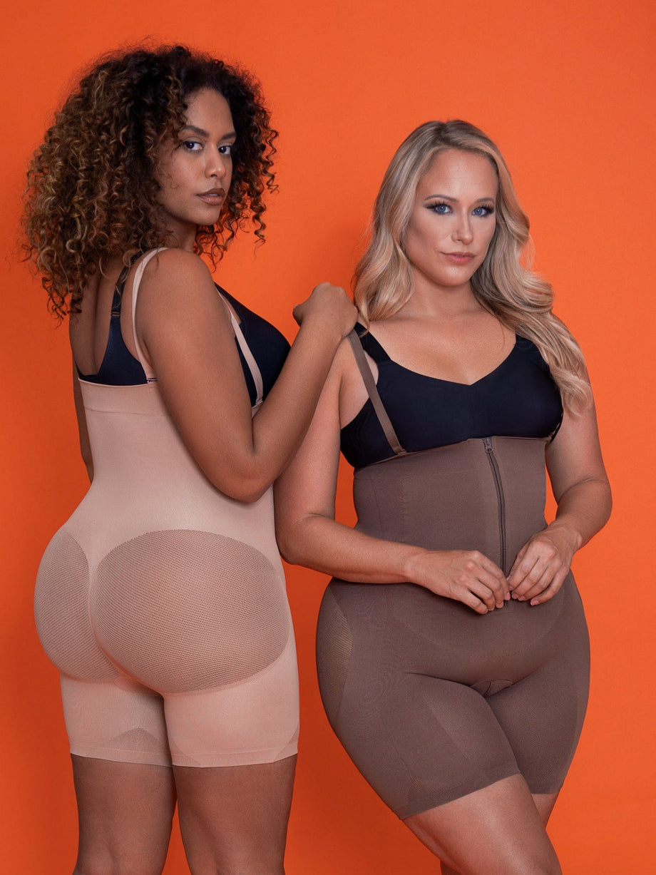 Backless Shapewear Bodysuit for Women Tummy Control Butt Lifter Open Back  Mid Thigh Seamless Low Back Full Body Shaper Women's Shaping Tops