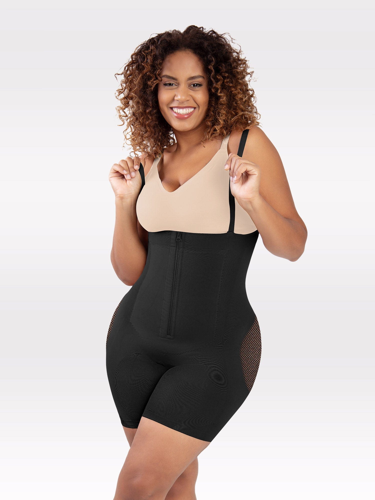 Plus Size Shapewear Bodysuit for Women Tummy Control Body Shaper Waist  Trainer Shapewear Seamless Butt Lifter Bodysuit (Color : Black, Size : L)
