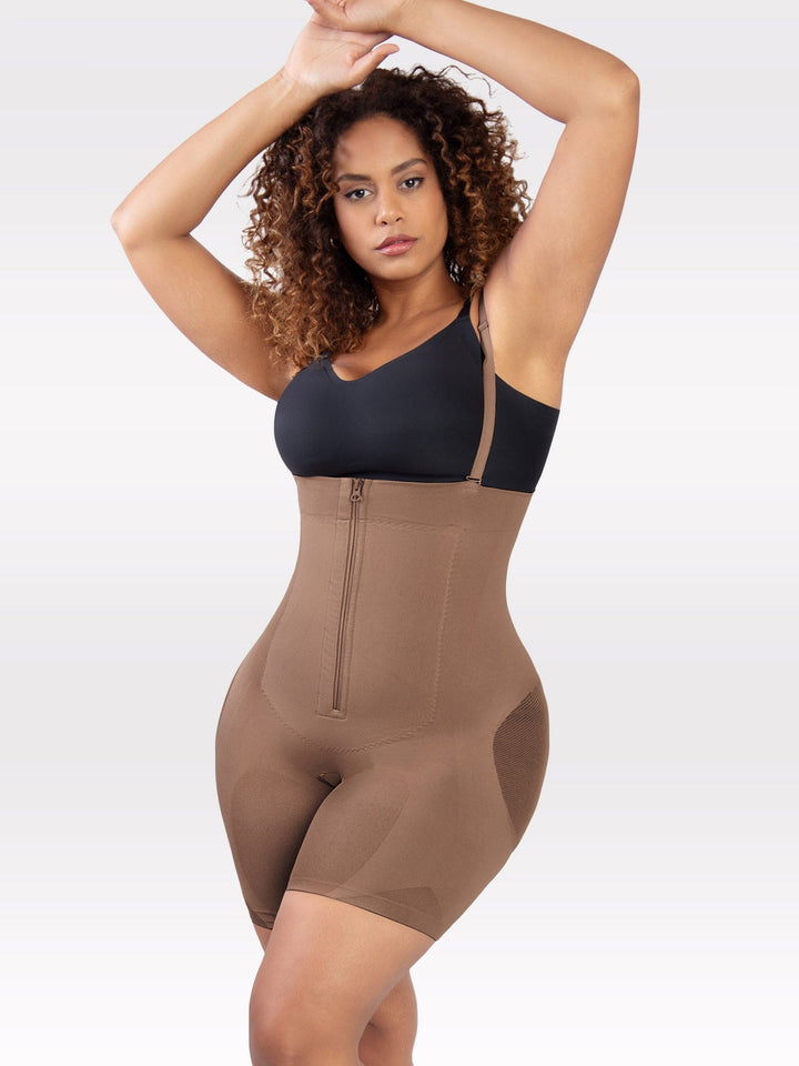 Popilush Open Bust Shapewear Bodysuit Full Body Shaper Latex Trummy Control Postpartum Shapewear Mesh Butt Lifter Boysuit