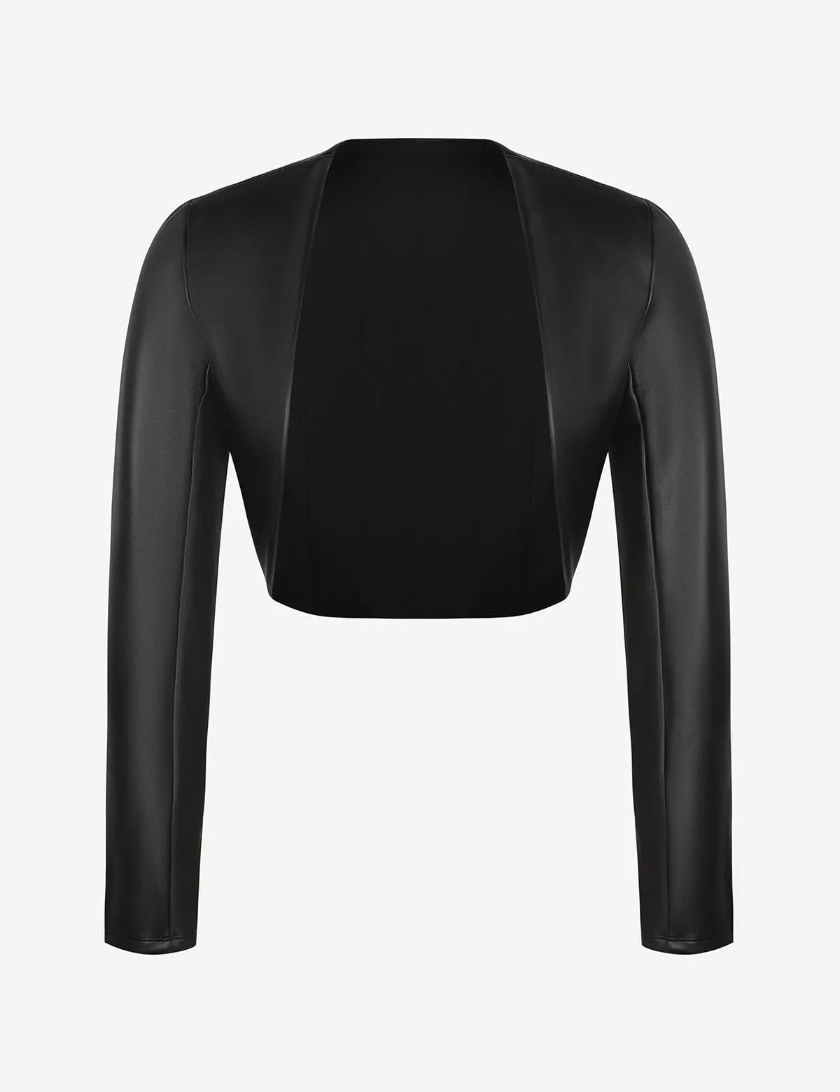  XS Long Sleeve Faux Leather Bolero Jacket