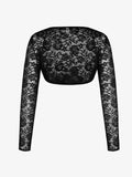 Popilush® Black / XS Long Sleeve Lace Shrug