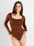 Popilush® Tops Body Shaper Winter Sale Long Sleeve Shapewear Thong Bodysuit