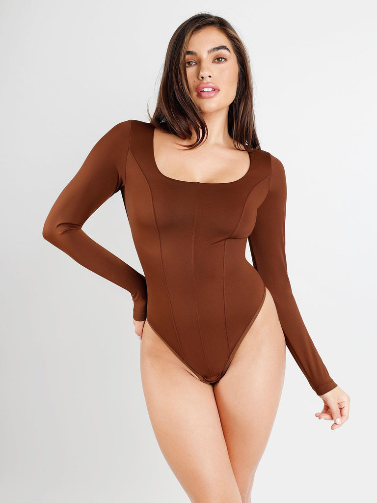 Bodysuits - Long Sleeve, Cut Out Decollette & Thong Bodysuits – House of  Silk