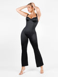 Popilush® Casual Jumpsuit Metallic Shiny One Piece Wide Strap Shapewear Jumpsuit