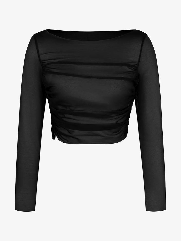 Popilush® Shirt Outerwear The Long Sleeve Sheer Mesh Top
