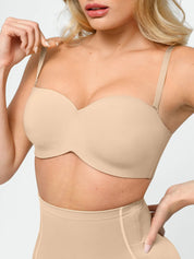 ®Popilush®SALES Strapless Bra NY240016 Seamless Push-Up Shapewear Bra with Removable Straps