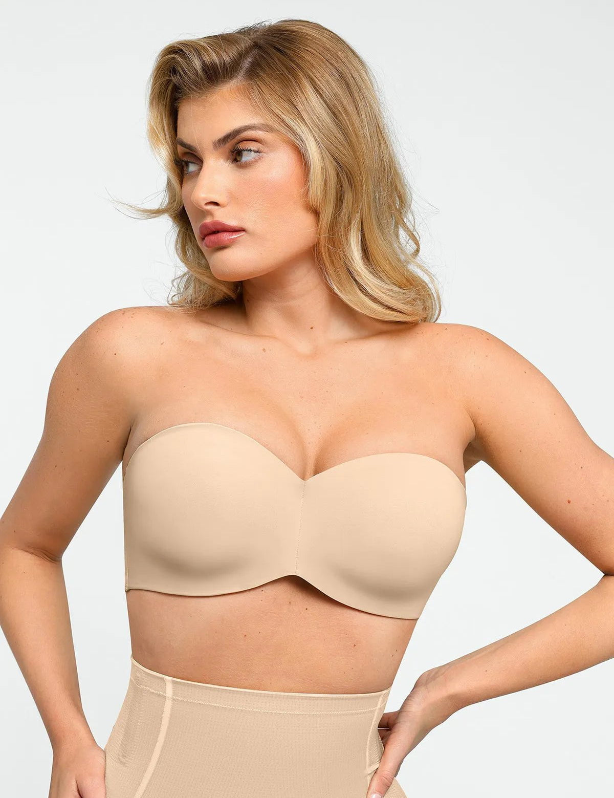 ®Popilush®SALES Strapless Bra NY240016 Seamless Push-Up Shapewear Bra with Removable Straps