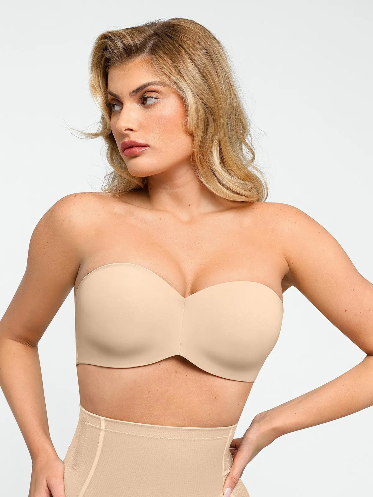 ®Popilush®SALES Strapless Bra NY240016 Seamless Push-Up Shapewear Bra with Removable Straps