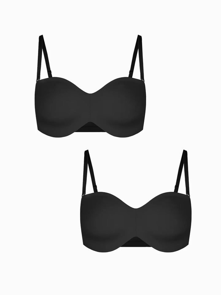 ®Popilush®SALES Strapless Bra Black / 36C NY240016 Seamless Push-Up Shapewear Bra with Removable Straps