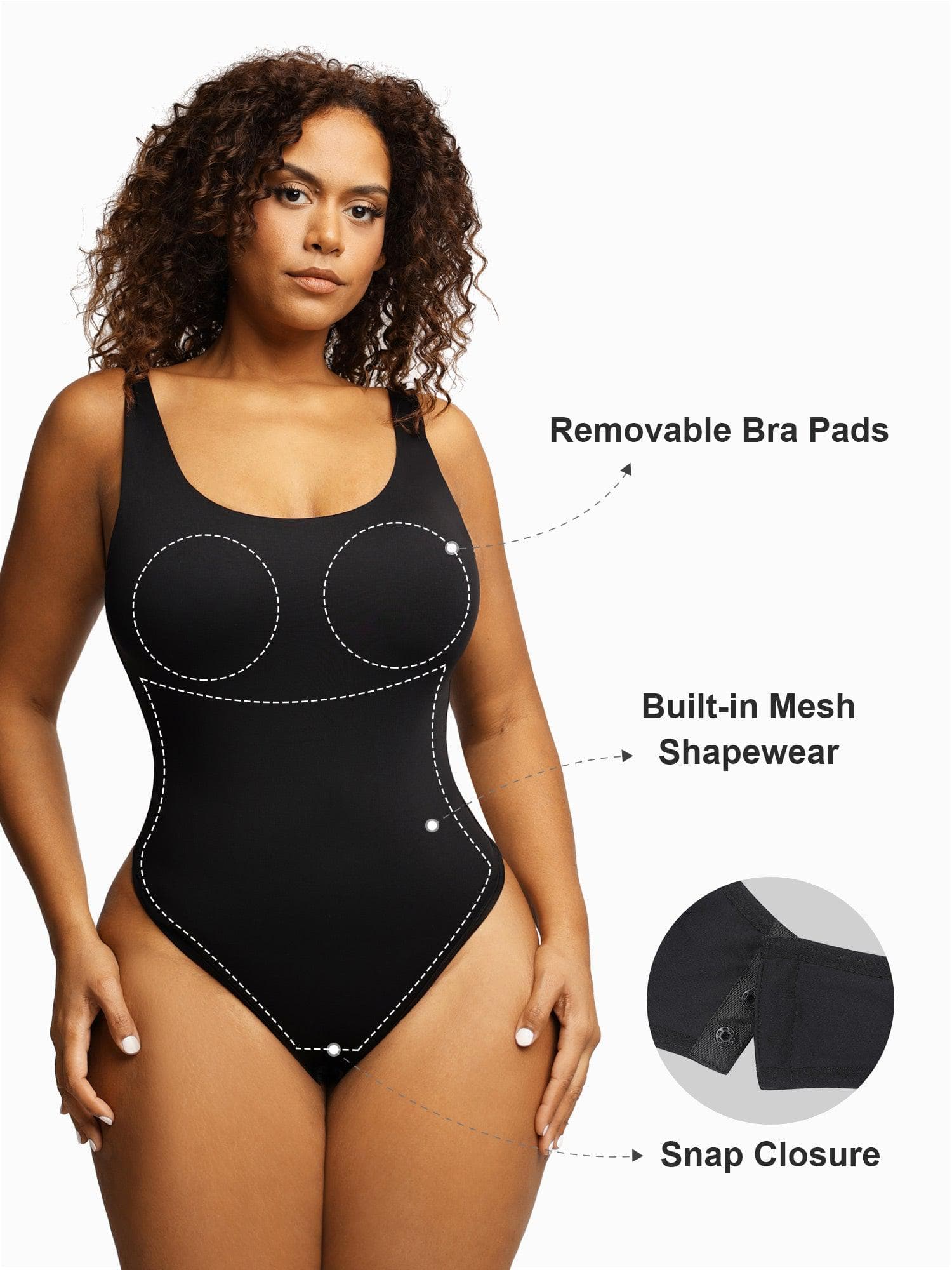 Cheap Women One Piece Swimsuit Deep Scoop Neck Sleeveless High Cut Thong  Leotard Bodysuit