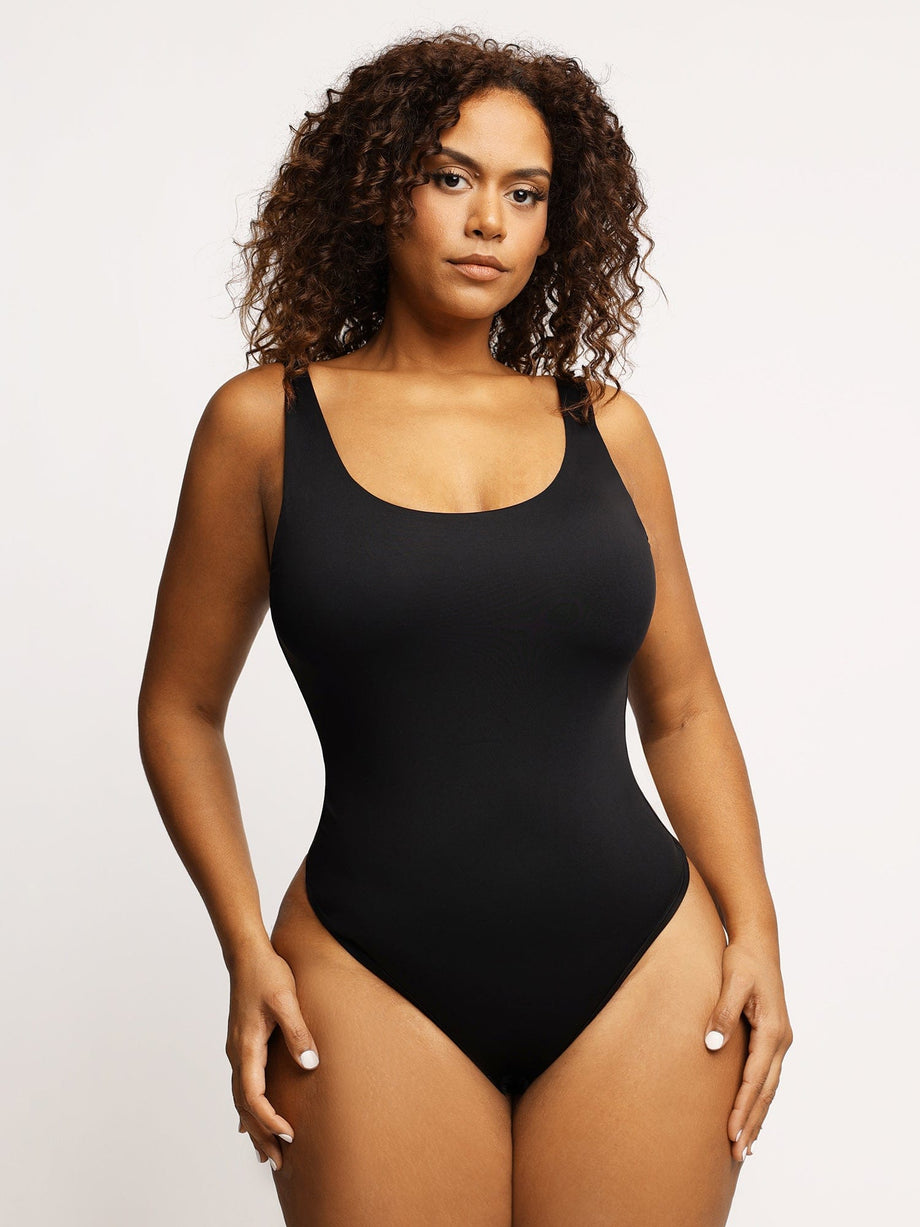 Thong Bodysuit for Women, Deep V Collar Long Sleeve Tummy Control Body Suit,  Sexy T Shirt Tank Tops Jumpsuit (Color : Skin, Size : L) : :  Fashion