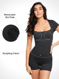 Popilush? Seamless Short-Sleeved T-Neck Sports Jumpsuit Short