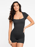 Popilush? Seamless Short-Sleeved T-Neck Sports Jumpsuit Short