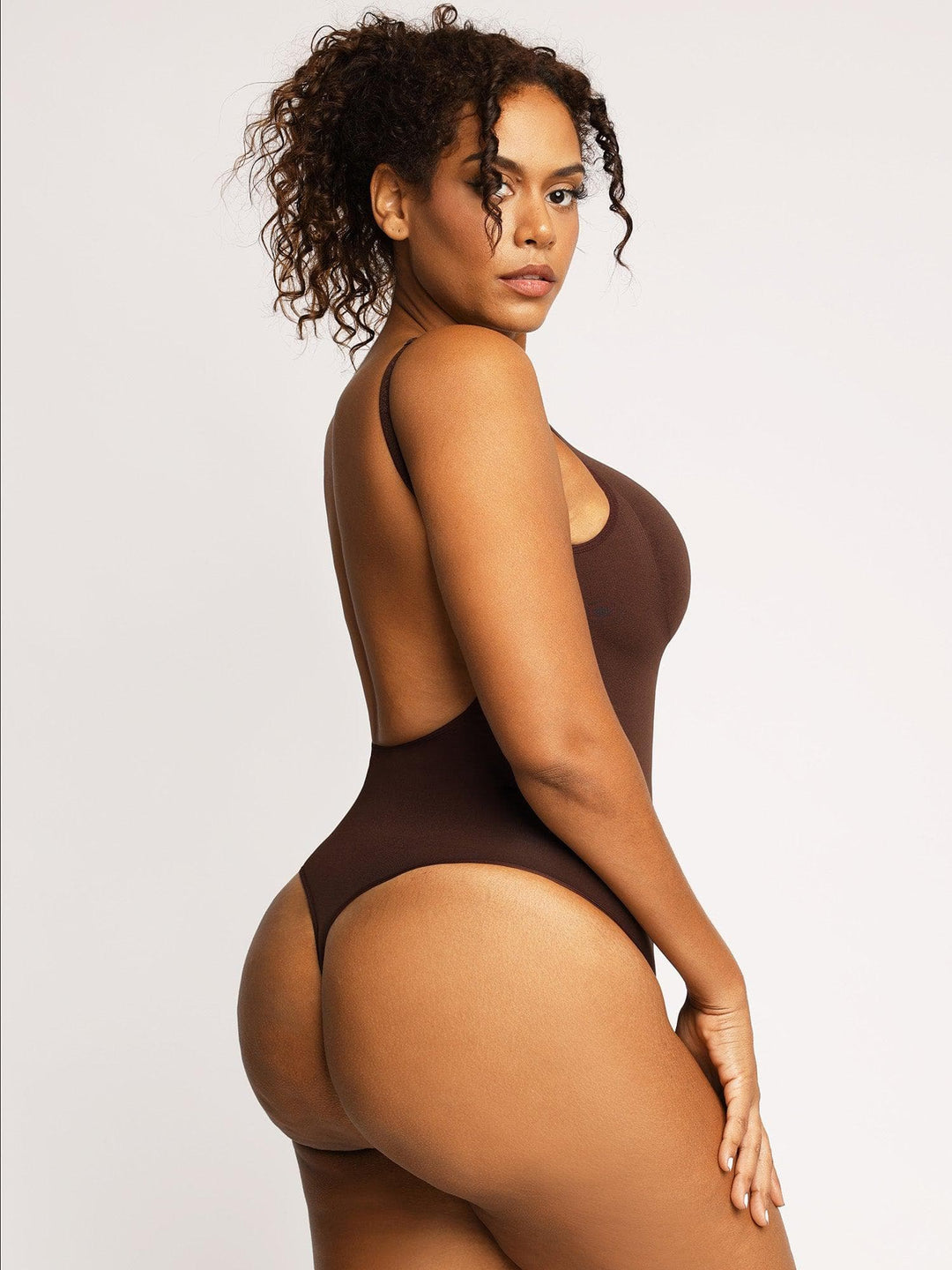 Popilush Low Back Thong / Brown / XS/S Seamless Sculpt Low Back Bodysuits