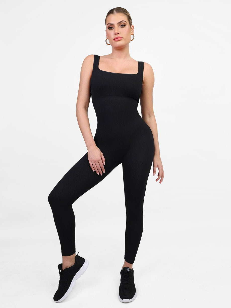 Popilush Workout Romper for Women Square Neck Sleeveless Black Bodysuits  Jumpsuits Backless Bodycon Outfits : : Clothing, Shoes &  Accessories