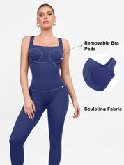 Popilush? Yoga Activewear Jumpsuit Seamless Square Neck One Piece Sport Jumpsuit Or Romper