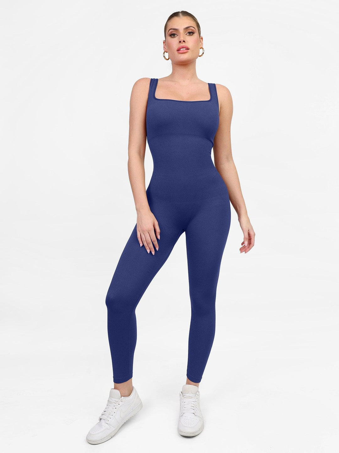 Popilush Yoga Activewear Jumpsuit Seamless Square Neck One Piece Sport Romper Or Jumpsuit