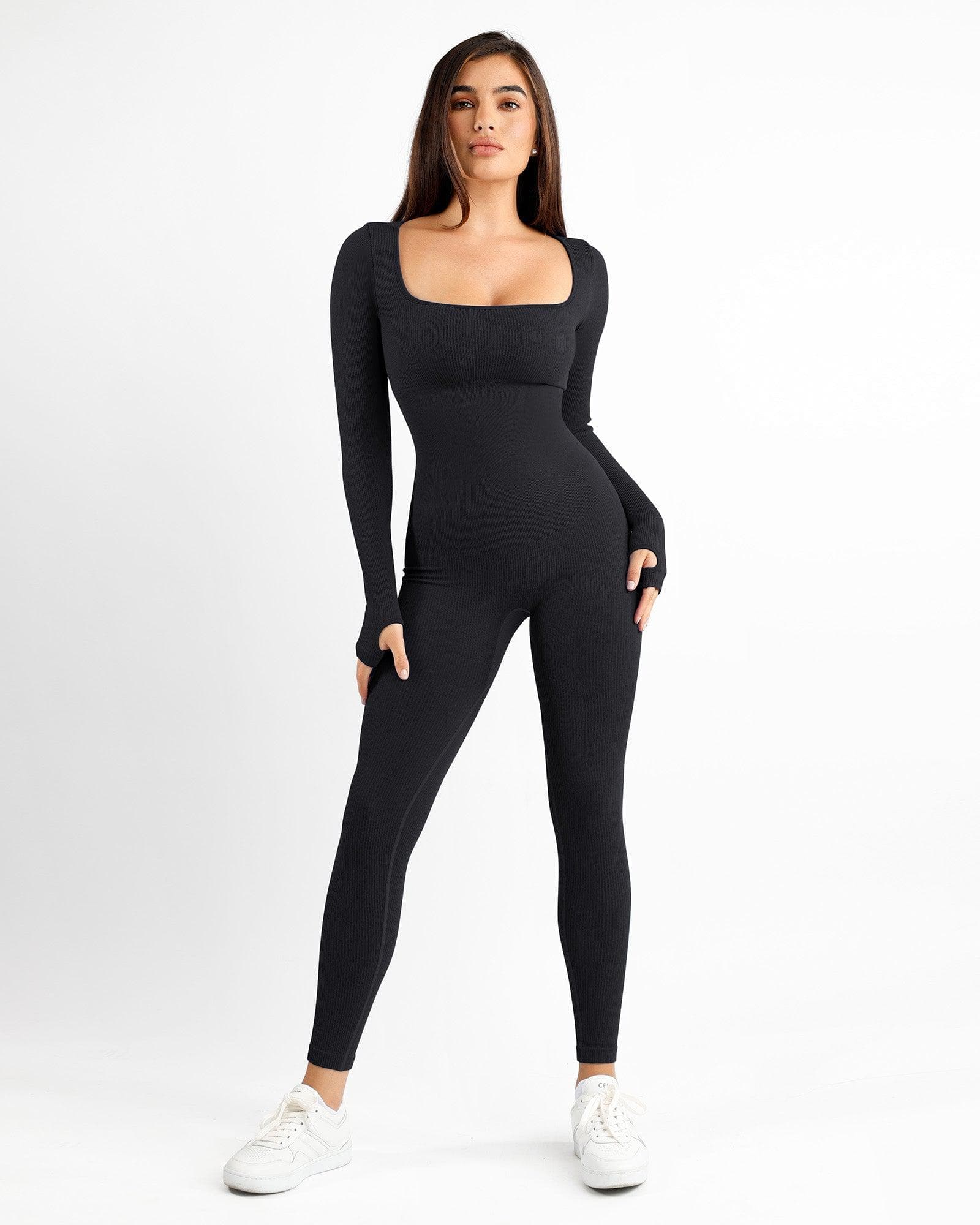 Popilush Yoga Activewear Jumpsuit Seamless Square Neck One Piece Sport Romper Or Jumpsuit